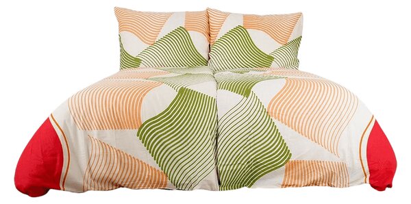 Bombažna posteljnina UNILO oranžno-zelena Dimenzije posteljnine: 70 x 90 cm | 140 x 200 cm