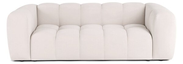 Kremno bela žametna sedežna garnitura 225 cm Cube – Bonami Selection