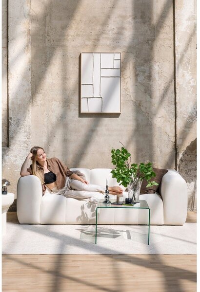 Siva žametna sedežna garnitura 225 cm Cube – Bonami Selection