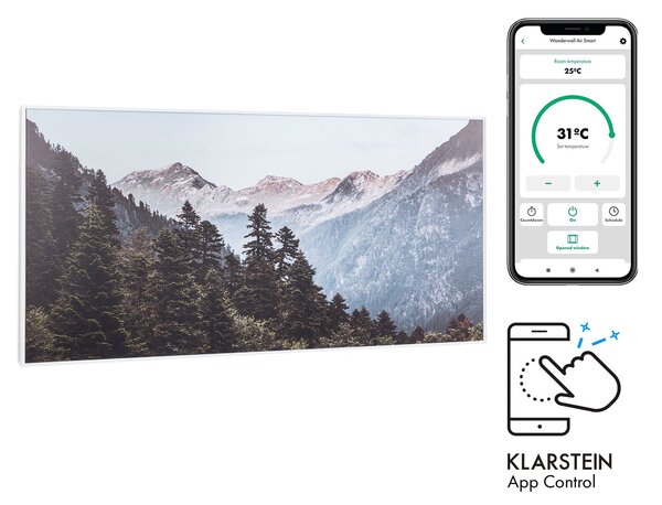 Klarstein Wonderwall Air Art Smart, infrardeči grelec, 120 x 60 cm, 700 W, aplikacija, hribi