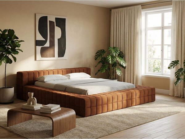 Zelena oblazinjena zakonska postelja z letvenim dnom 160x200 cm Akela – Makamii
