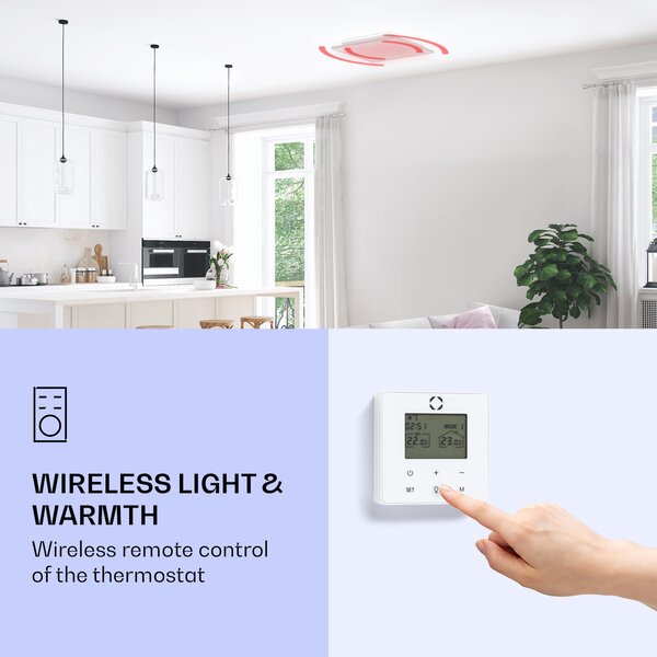 Klarstein Wondersky, infrardeči stropni grelec, 350W, 60 x 6,5 x 60 cm (ŠxVxG), IP44