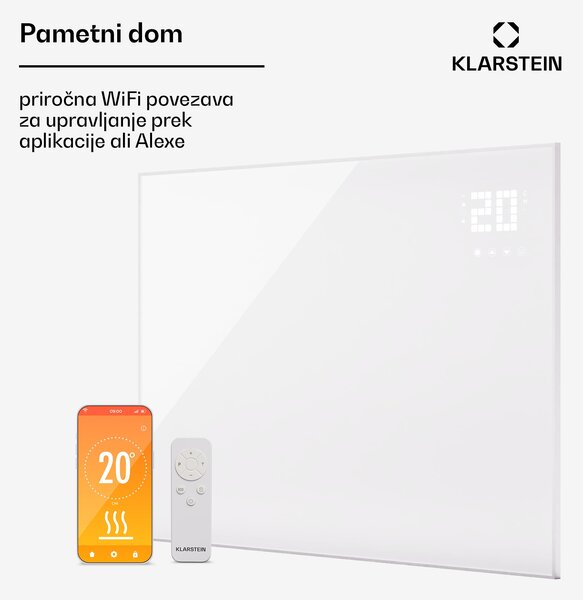 Klarstein Wonderwall Smart Bornholm, Infrardeči grelnik, 120 x 80 cm, 980 W, aplikacija