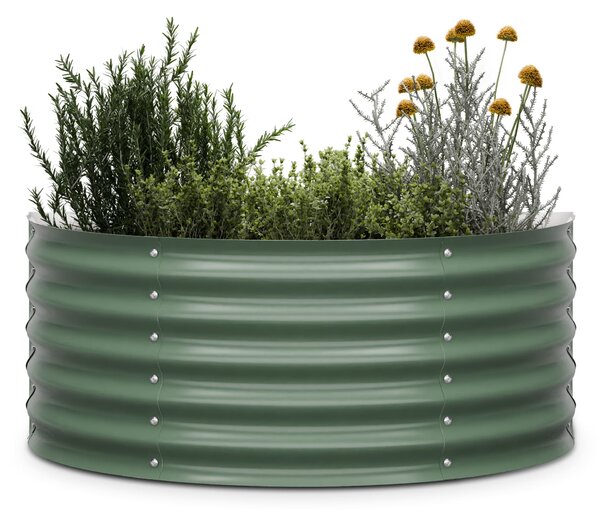 Blumfeldt Dvignjena gredica High Grow Half Circle, 105x43x60 cm, iz valovite jeklene pločevine, enostavna za montažo, odporna proti rji in mrazu