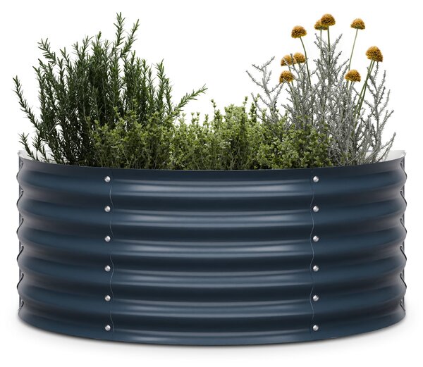 Blumfeldt Dvignjena gredica High Grow Half Circle, 105x43x60 cm, iz valovite jeklene pločevine, enostavna za montažo, odporna proti rji in mrazu