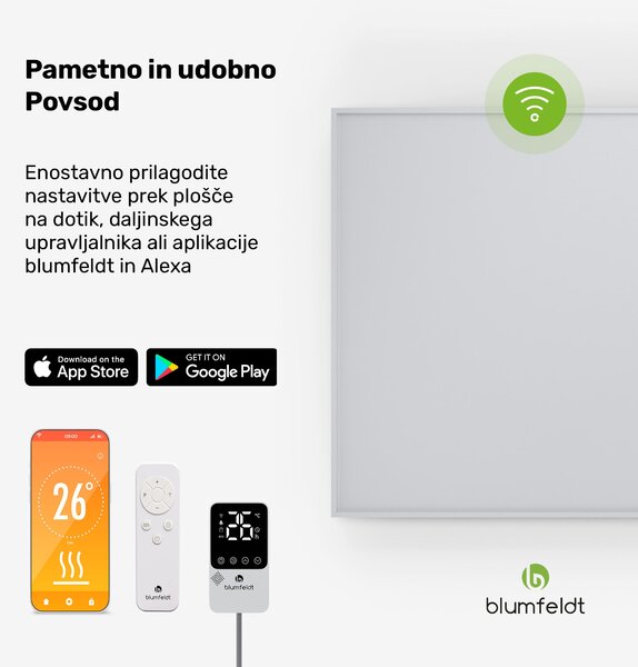 Blumfeldt RadiantSmart IR Heater, Infrardeči grelec, Zunanji termostat, 600 W, Energetsko učinkovit