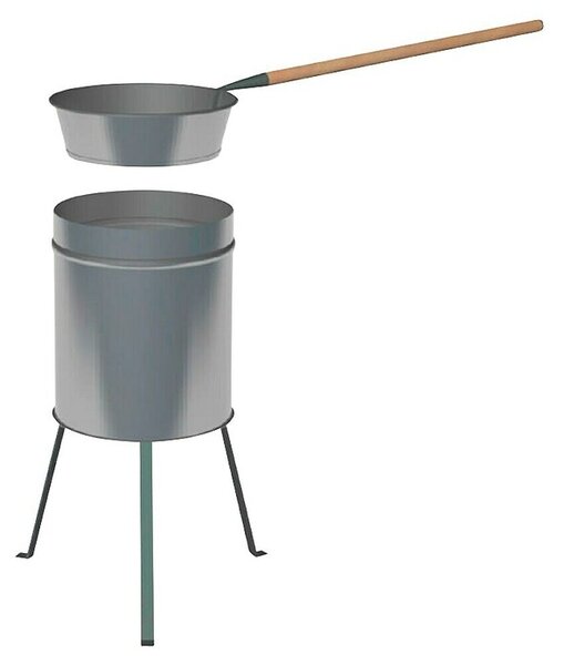 Ponev za peko kostanja (Premer: 35 cm, Jeklo, z lesenim ročajem)