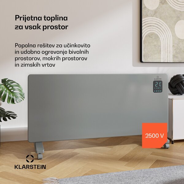Klarstein Bansin Smart konvektorski grelnik 2500, 2500 V, Aplikacija, 5- 50 °C, LED zaslon, Zaslon na dotik