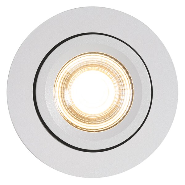 Komplet 6 modernih vgradnih reflektorjev, belih, 8,2 cm, vklj. LED, IP54, ultra tankih - Pupil