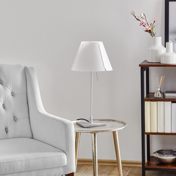 Luceplan Costanzina namizna svetilka aluminij, bela, Bela, Dnevna soba / jedilnica, Kovina, Dizajn