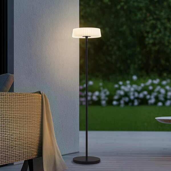 Lindby LED solarna talna svetilka Samine, črna, kovinska, z možnostjo, zatemnjen, Črna, Kovina, Sodobni, Solarne luči