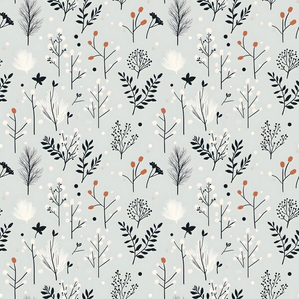 Flanelasta prevleka za blazino FROST BOTANIC 45x45 cm, svetlo siva