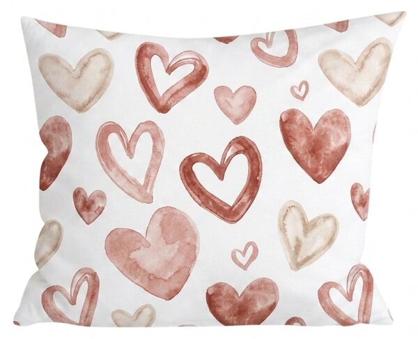 Flanelska prevleka za blazino AMORIA HEARTS 45x45 cm, vzorčasta