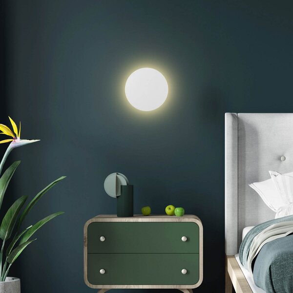TK Lighting Stenna svetilka Lunia New, bela, Ø 20 cm, zatemnjen, Bela, Dnevna soba / jedilnica, Kovina