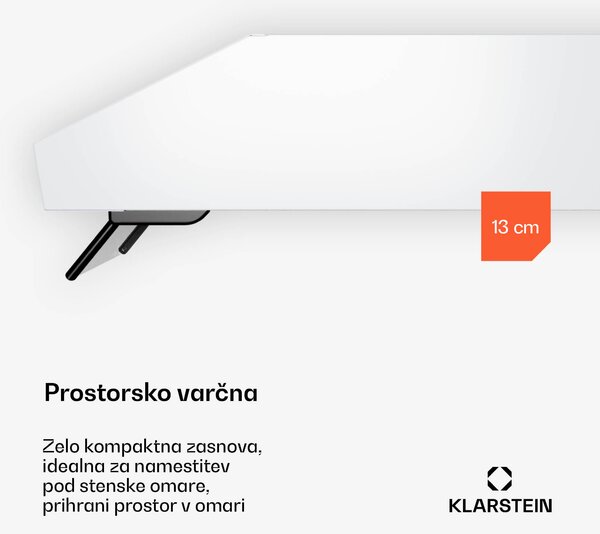 Klarstein Purista Force kuhinjska napa, Kompaktna, 384,8 m³/h, EEK C, Tehnologija z dvema motorjema
