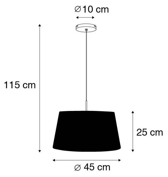 Moderna viseča svetilka iz jekla s senčilom 45 cm v barvi - Combi 1