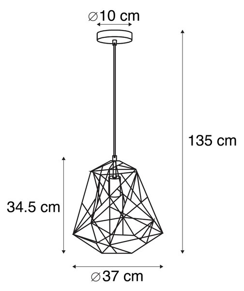 Industrijska viseča svetilka črna - Framework Basic