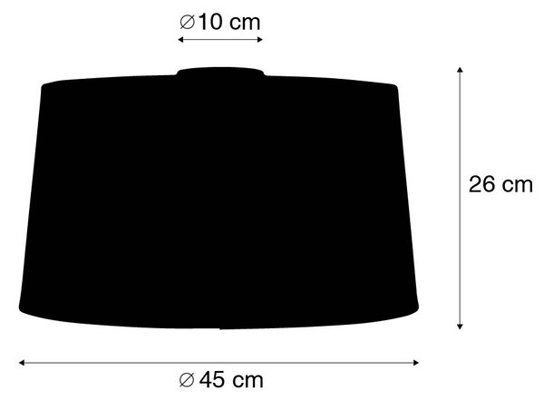 Moderna stropna svetilka bela s črno senco 45 cm - Combi