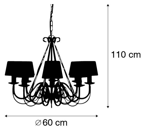 Lestenec bež 60 cm z rjavimi pokrovčki - Giuseppe 8