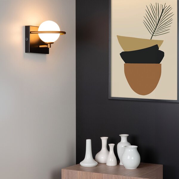 LAMPA ŚCIENNA KINKIET APP1300-1W Black Gold