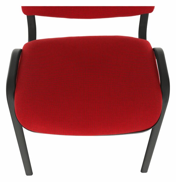 KONDELA Konferenčni stol, rdeča, ISO NEW