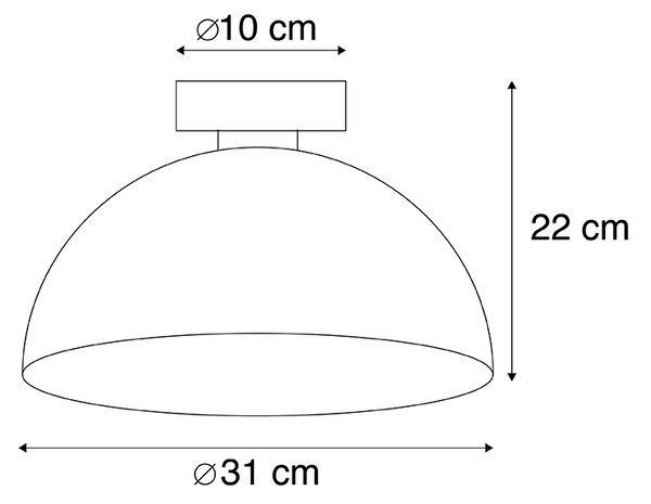 Industrijska stropna svetilka rjavo rjava 35 cm - Magna Classic