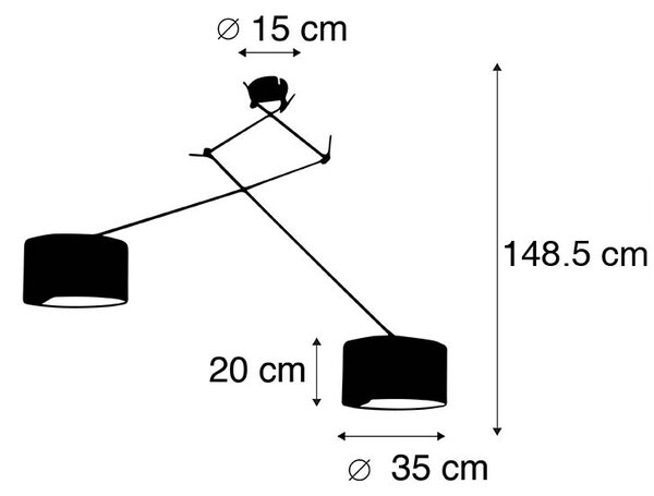 Pametna viseča svetilka črna s senčnikom 35 cm zelena vklj. 2 Wifi A60- Blitz