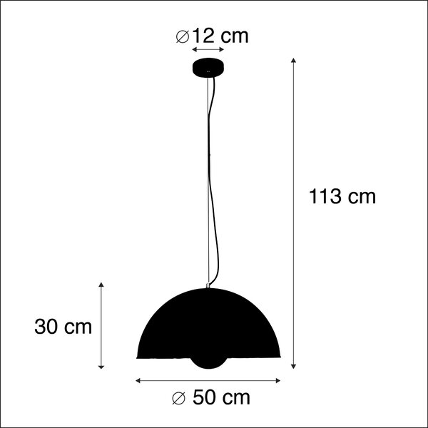 Industrijska viseča svetilka črna z zlatom 50 cm - Magna Eglip