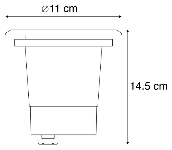 Zunanje brušeno jeklo 11cm IP67 - Basic Round