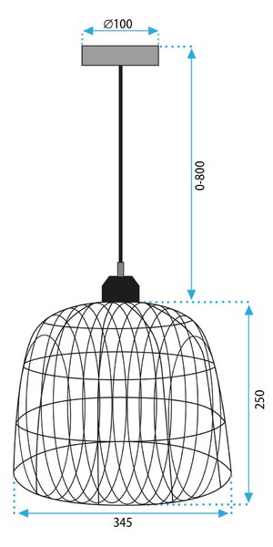 NARAVNA BOHO OBESEK STROPNA SVETILKA APP1351-1CP 30 cm