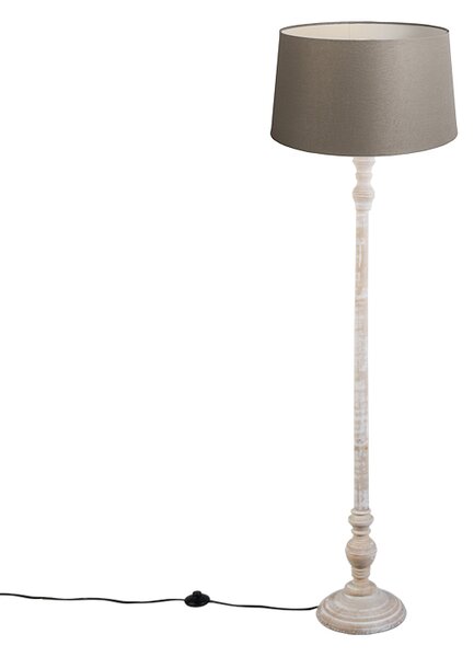 Rustikalna stoječa svetilka taupe z lanenim odtenkom 45 cm - Classico