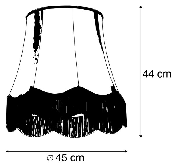 Svilen senčnik črn s sivo 45 cm - Granny