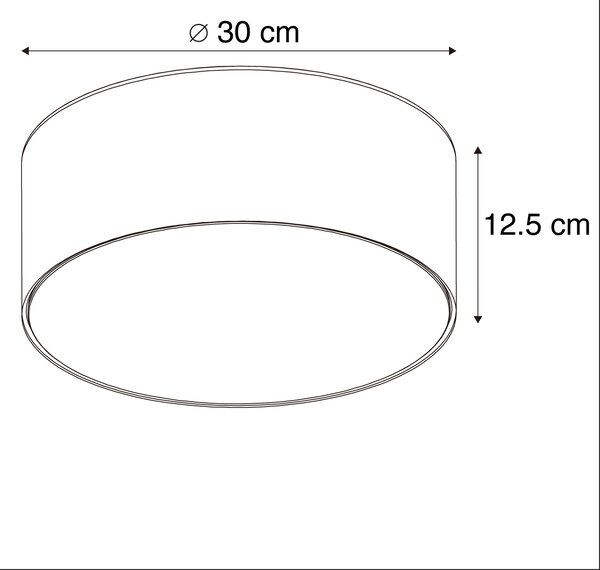 Stropna svetilka modra 30 cm vključno z LED - Drum LED