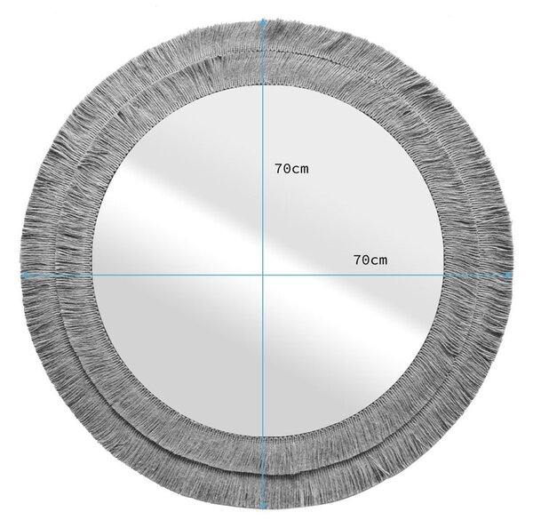 Okroglo ogledalo ROTI z okvirjem iz jute