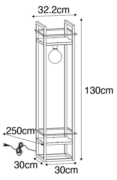 Industrijska stoječa svetilka črna - Cage Rack