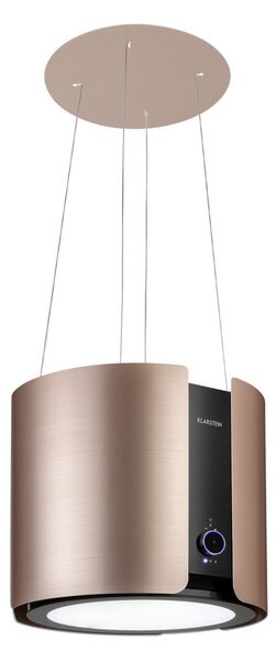 Klarstein Skyfall Smart, otočna kuhinjska napa, Ø 45 cm, recirkulacija, 402 m³ / h, LED, nerjaveče jeklo, zlata