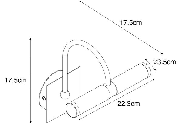 Klasična kopalniška stenska svetilka bela IP44 2 luči - Bath Arc