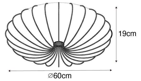 Design stropna svetilka bež 60 cm 5-light - Plu