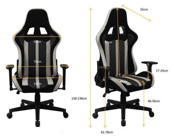 Mömax Gaming Stol Carlos, Črna, Bež