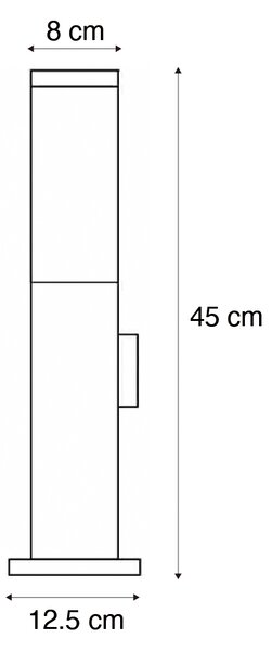 Moderna zunanja svetilka 45 cm jeklo z okovjem IP44 - Malios