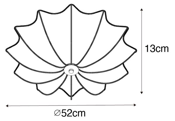 Dizajnerska stropna svetilka zlata svila 52 cm 3-svetlobna - Plu