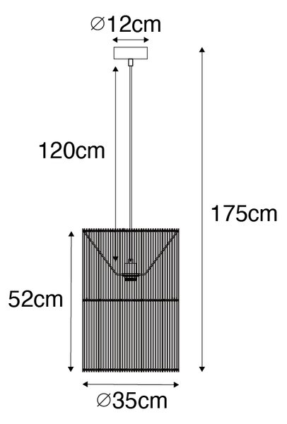 Skandinavska viseča svetilka bambus - Natasja