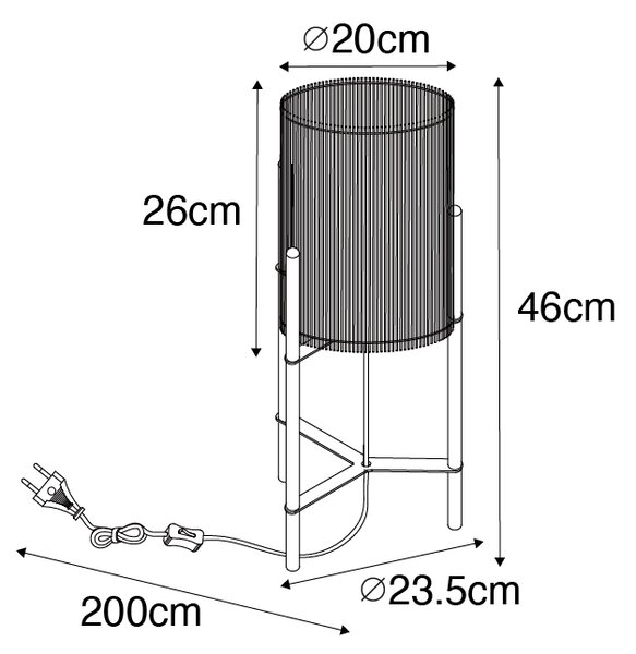 Skandinavska namizna svetilka bambus - Natasja