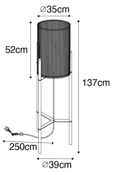 Skandinavska stoječa svetilka bambus - Natasja