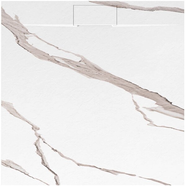 Tuš pladenj Bazalt CARRARA WHITE 90x90