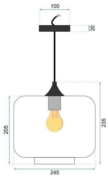 STEKLENA VISEČA STROPNA SVETILKA APP312-1CP LOFT