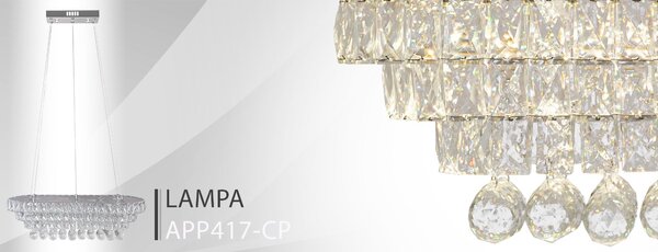 LED 102W Pilot Crystal obesek stropna svetilka APP417-CP