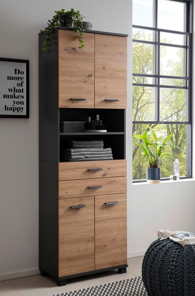 Stylife Visoka Omara Palermo, Antracit, Barva Hrasta