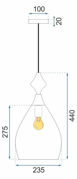 Steklena stropna svetilka APP432-1CP Amber