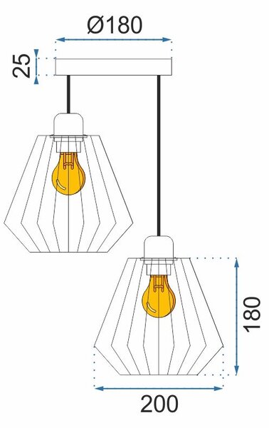 Stropna viseča svetilka Double Loft Metal 392196